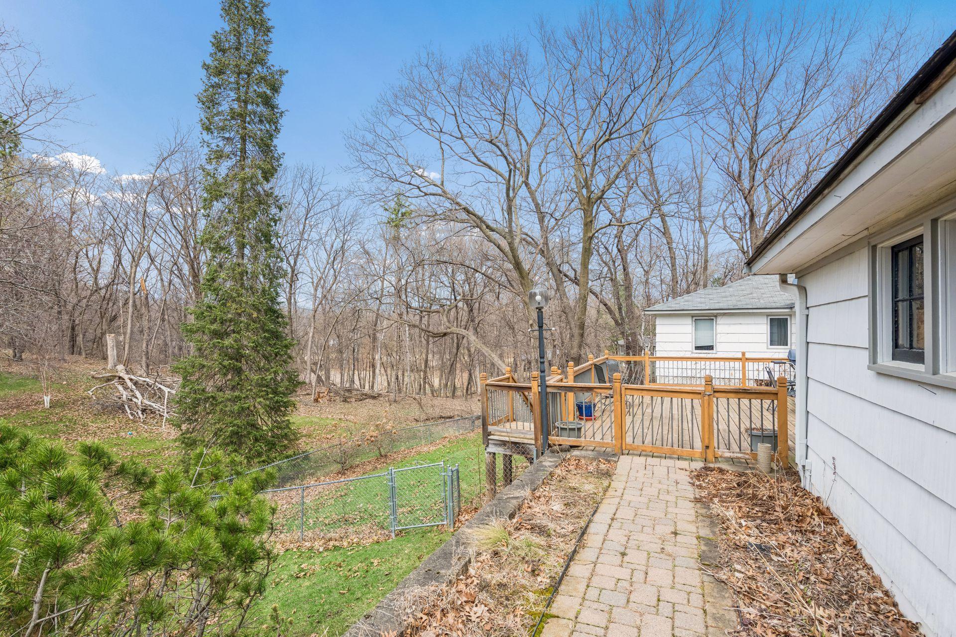 West elevation looking north toward the wetlands