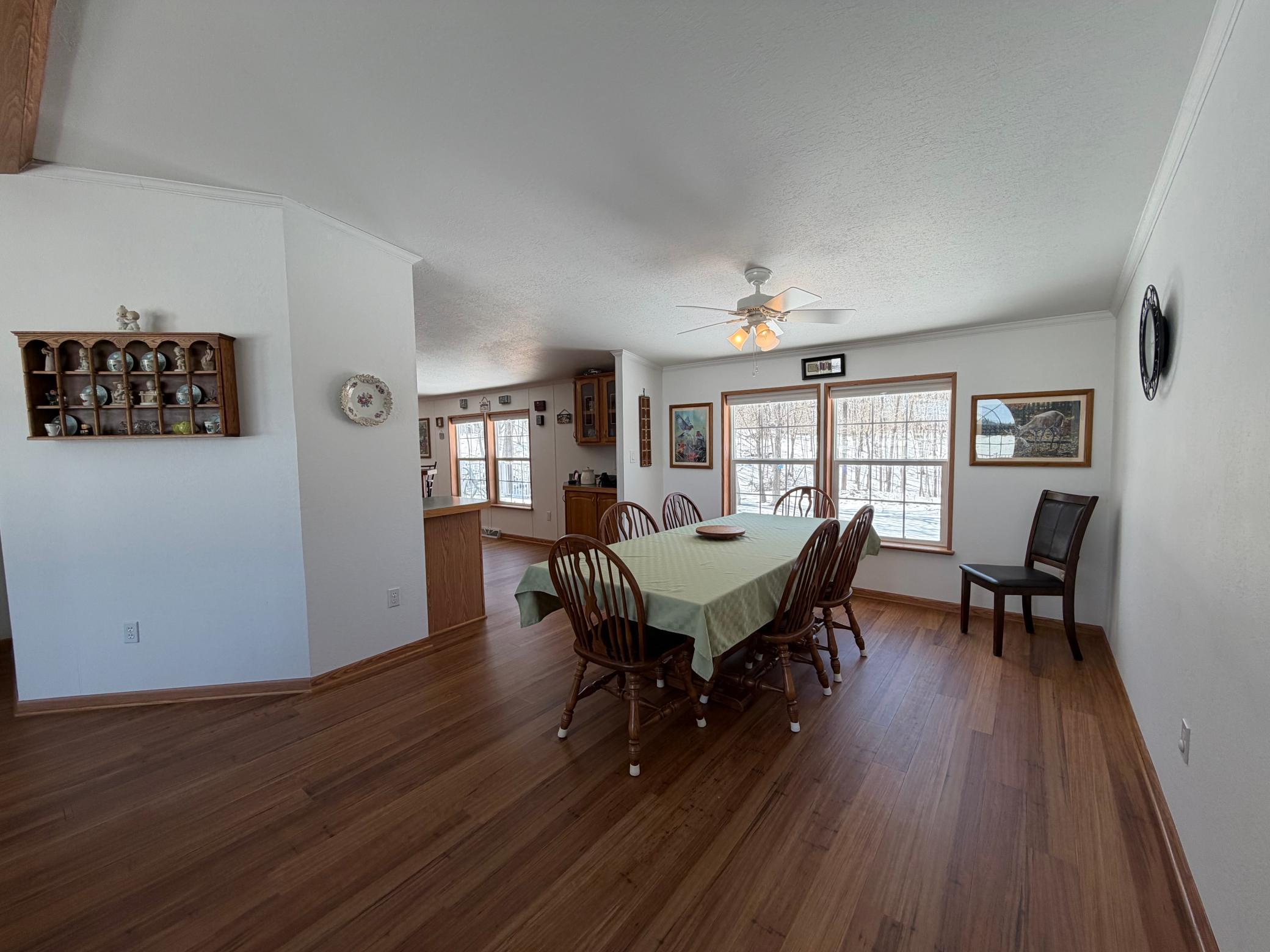 Dining area big enough for a large table