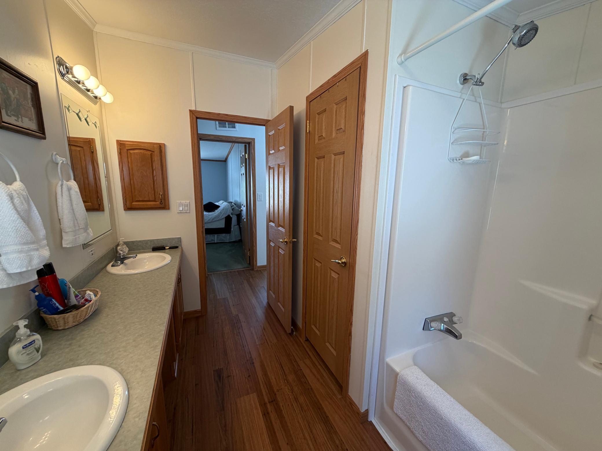Large linen closet in bathroom