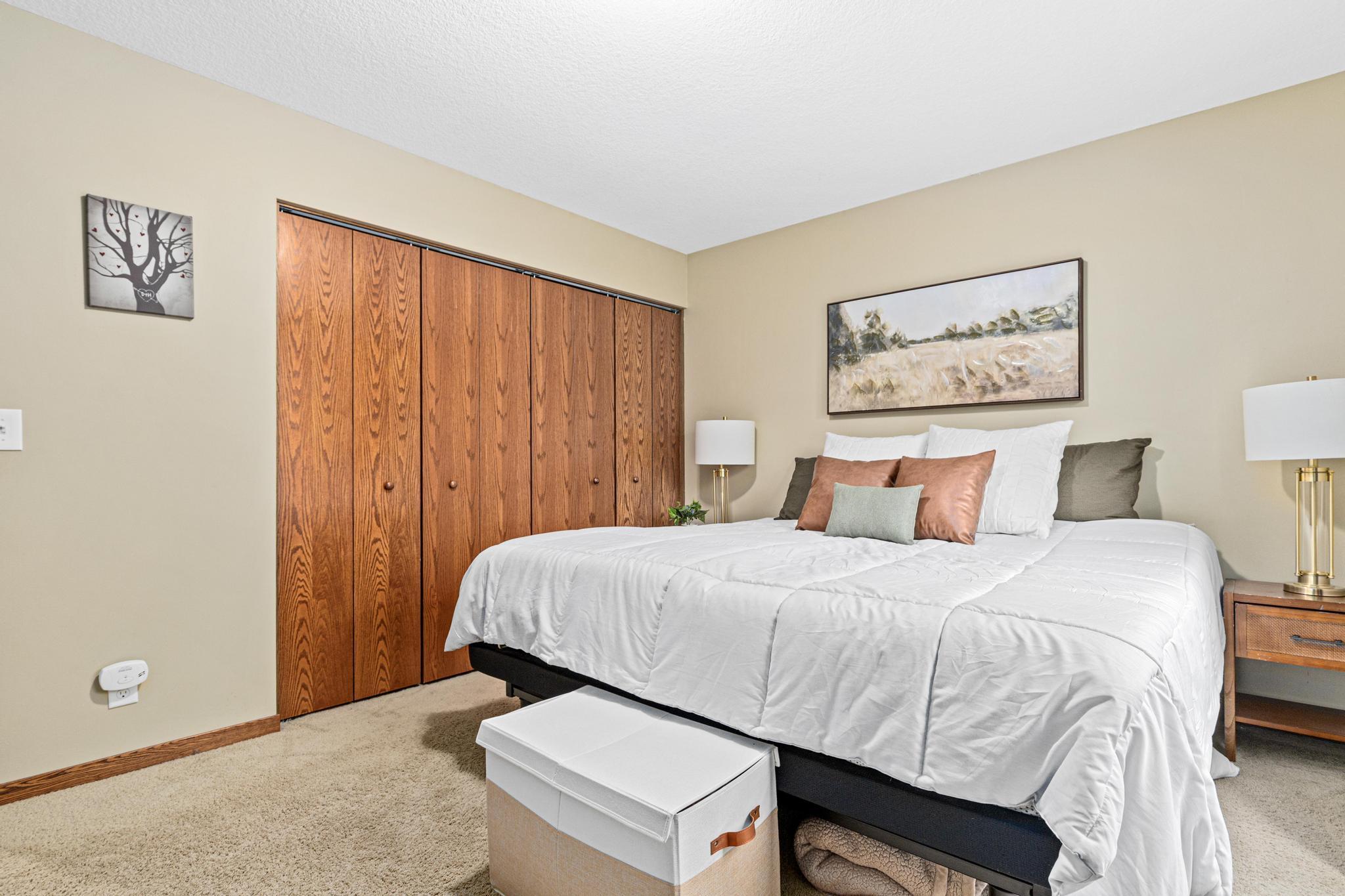 Generous closet storage in the primary bedroom