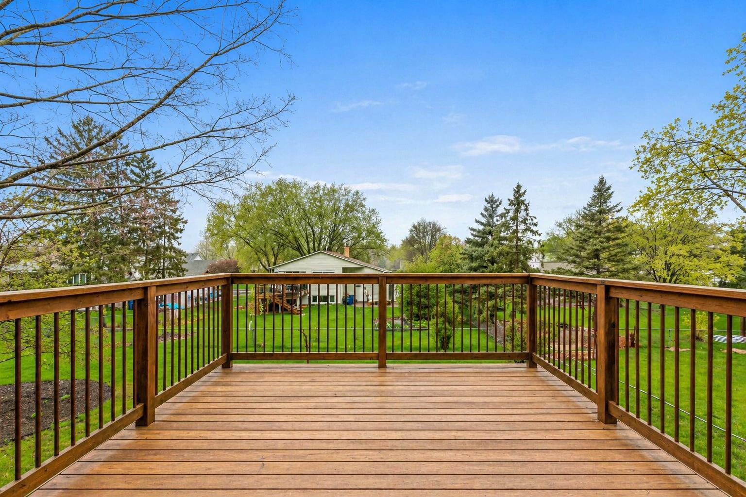 The deck is perfect for morning coffee, relaxed evenings, and entertaining.