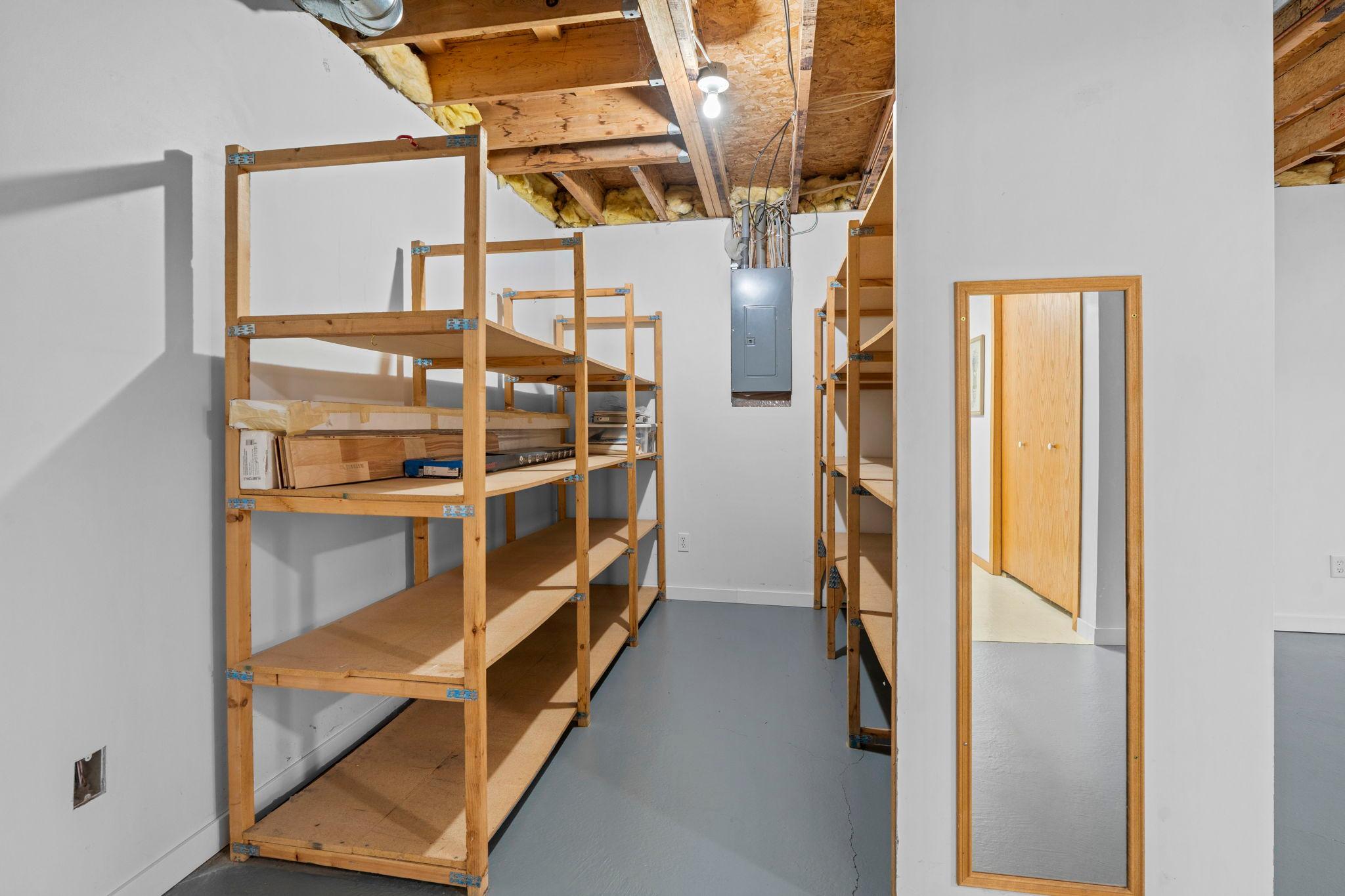 Lots of storage in the lower level!