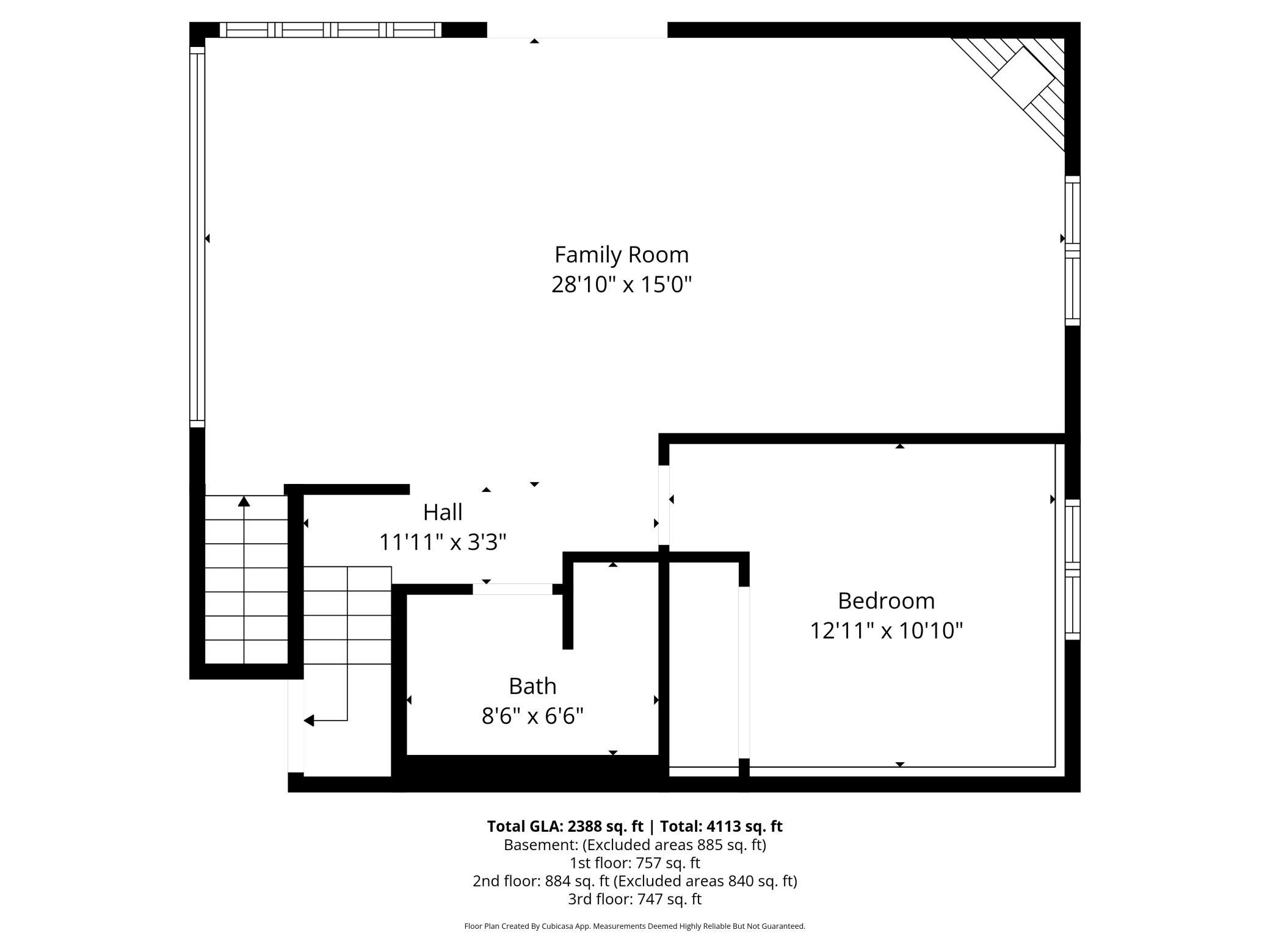 Lower Level Floor Plan with Measurements