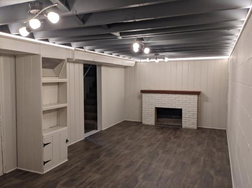Lower Level with finished floors and painted ceilings