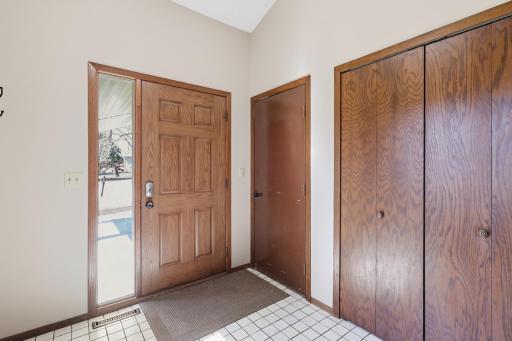 A roomy entryway with space to get settled as you walk in