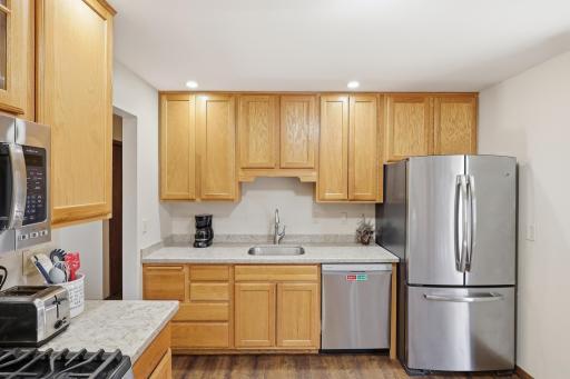 Generous cabinet storage and counterspace that makes cooking and hosting easier