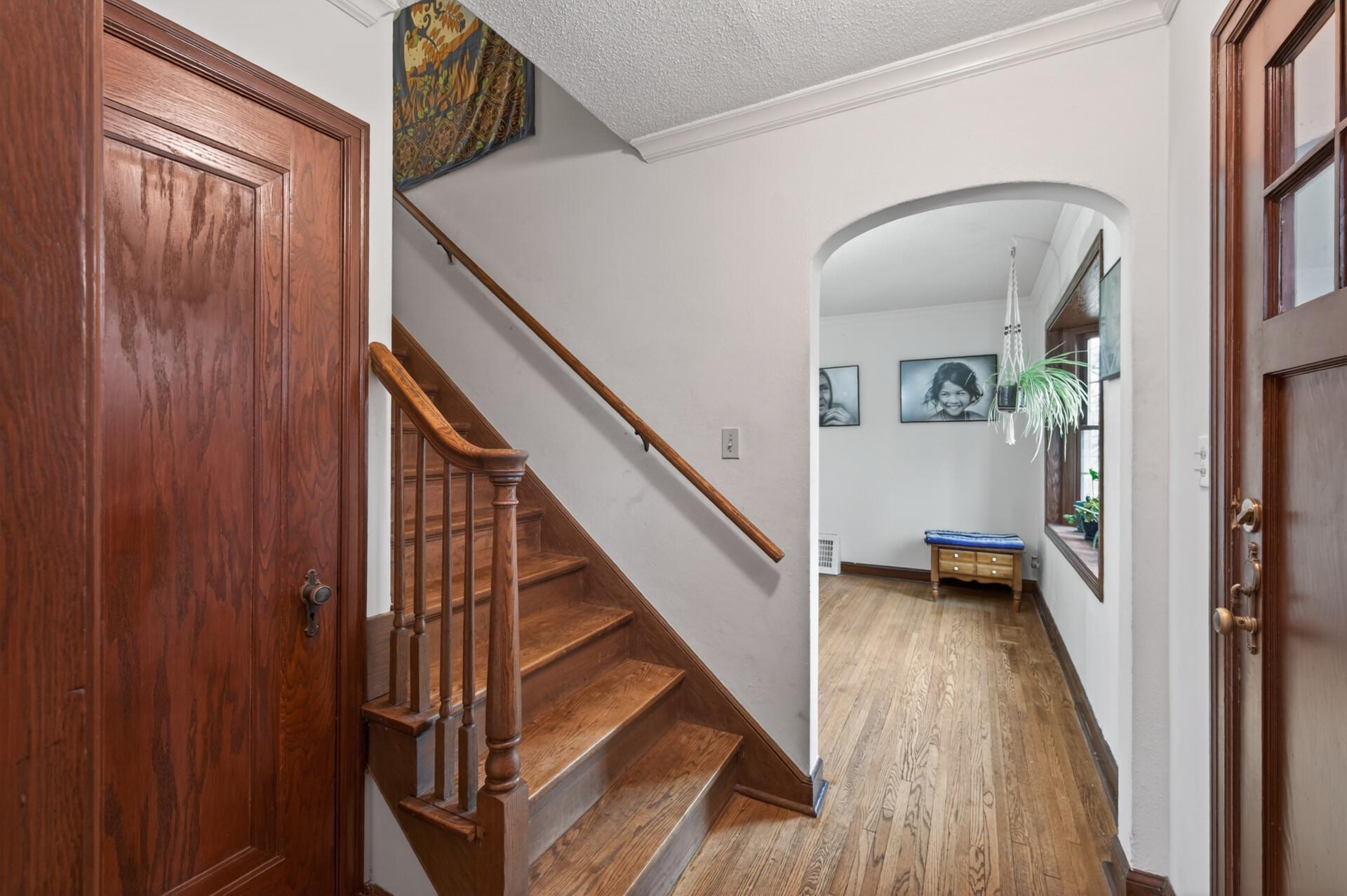 Foyer with a coat closet