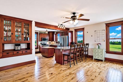 Charming original built-in curio cabinet adds a timeless character and one-of-a-kind craftsmanship that truly sets this home apart.
