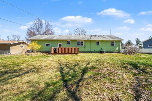 .346 acre yard! It is level and tidy. beautiful privacy. Charming.