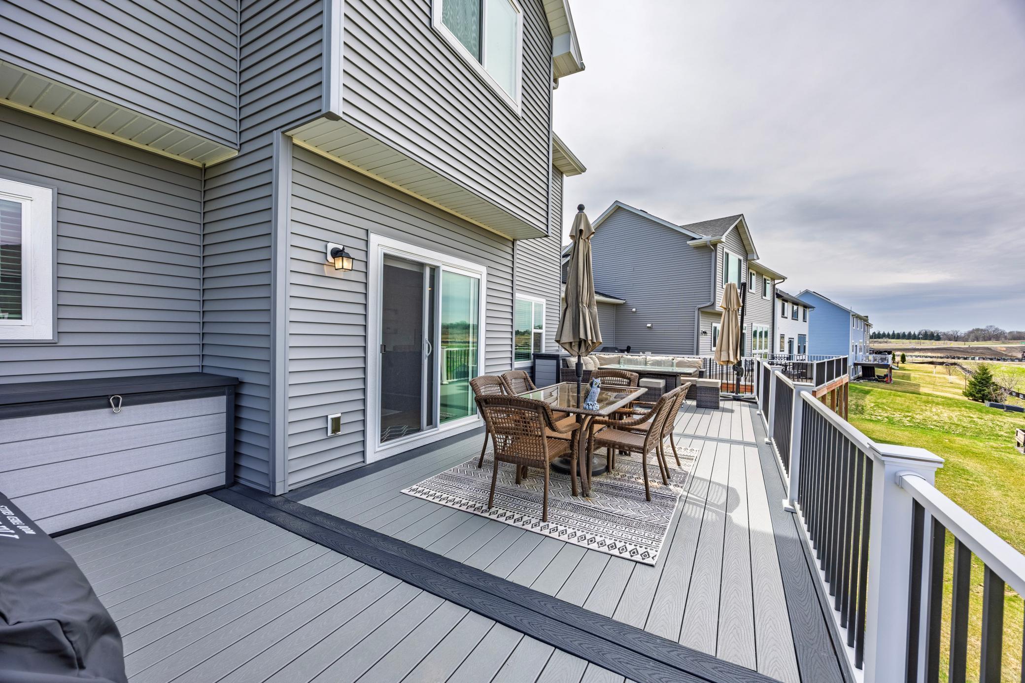 Head out to your large, hassle-free deck.