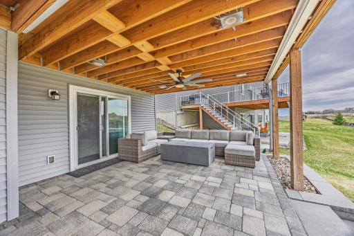 Walk out to your lower-level patio.