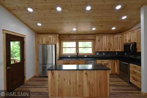 Beautiful Hickory cabinets in the kitchen