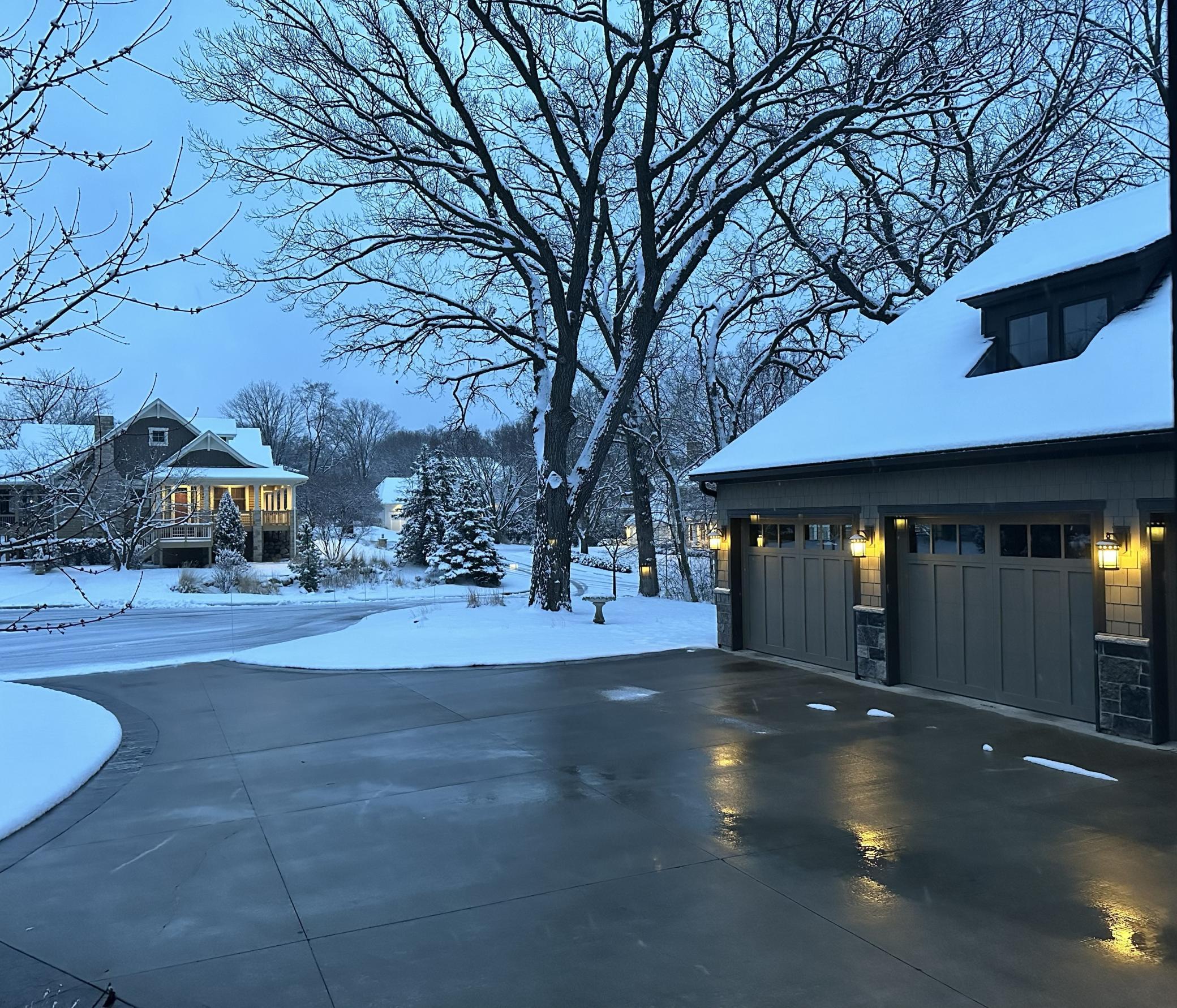 Snow-free driveway and entry all winter with a built-in hydronic snow melt system.