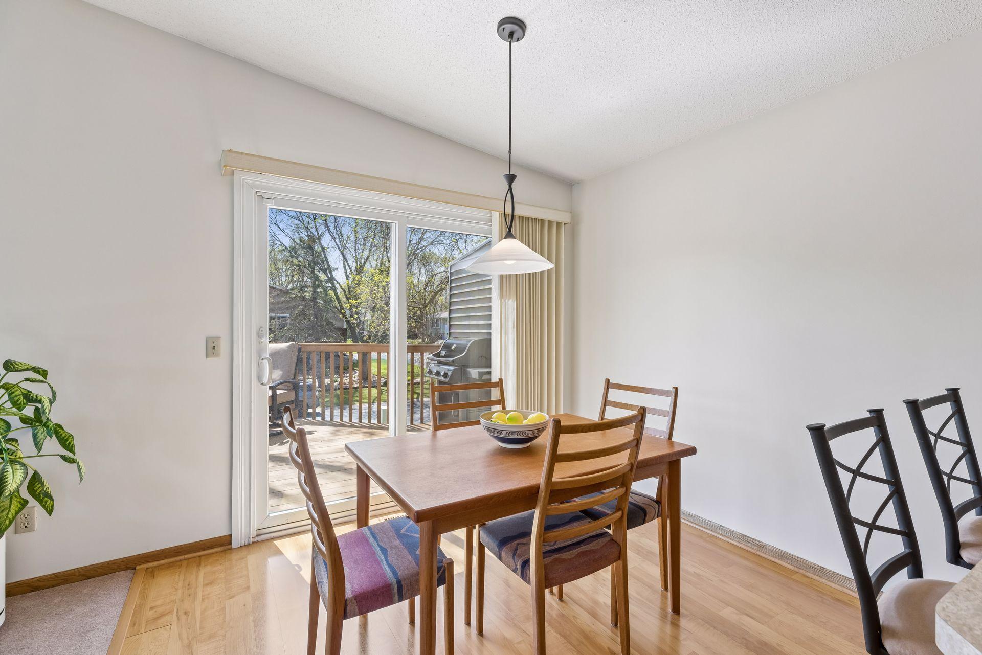 Access your deck from the dining area