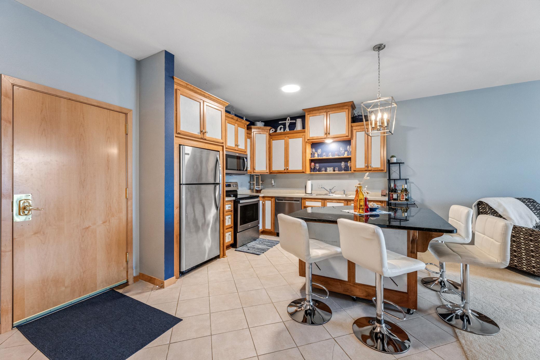 kitchen island and cabinetry