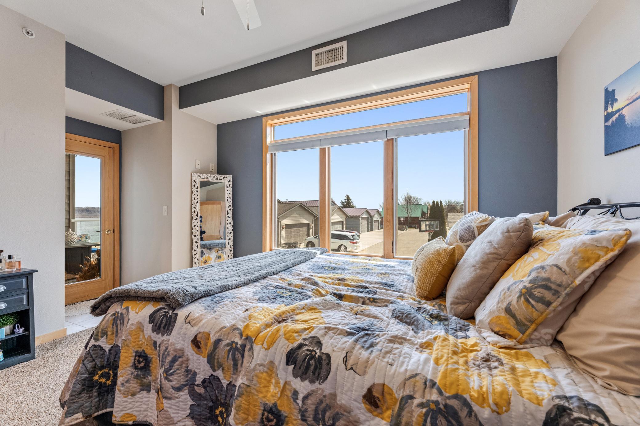 primary bedroom with private access to deck