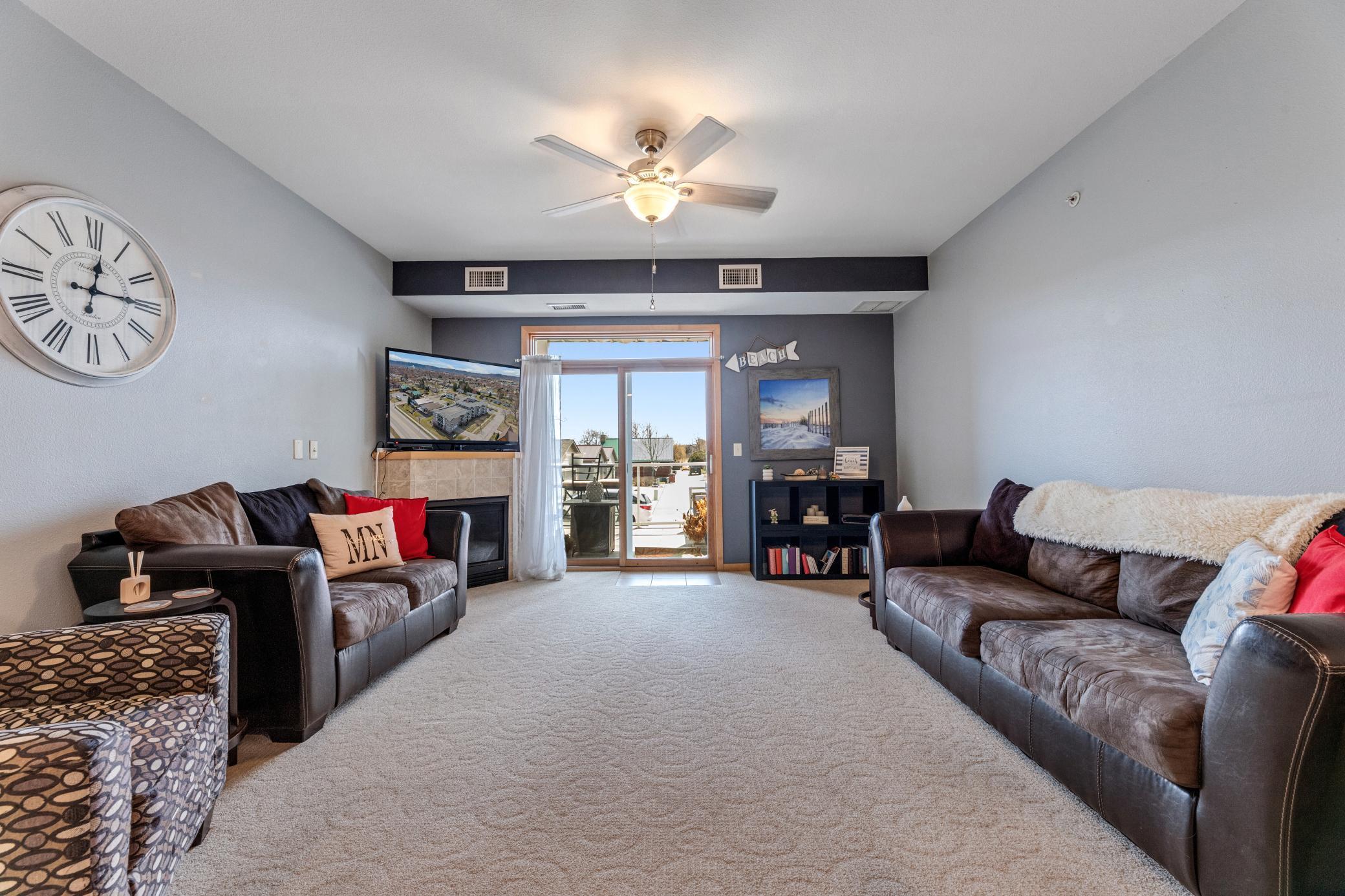living room to sliding door to deck