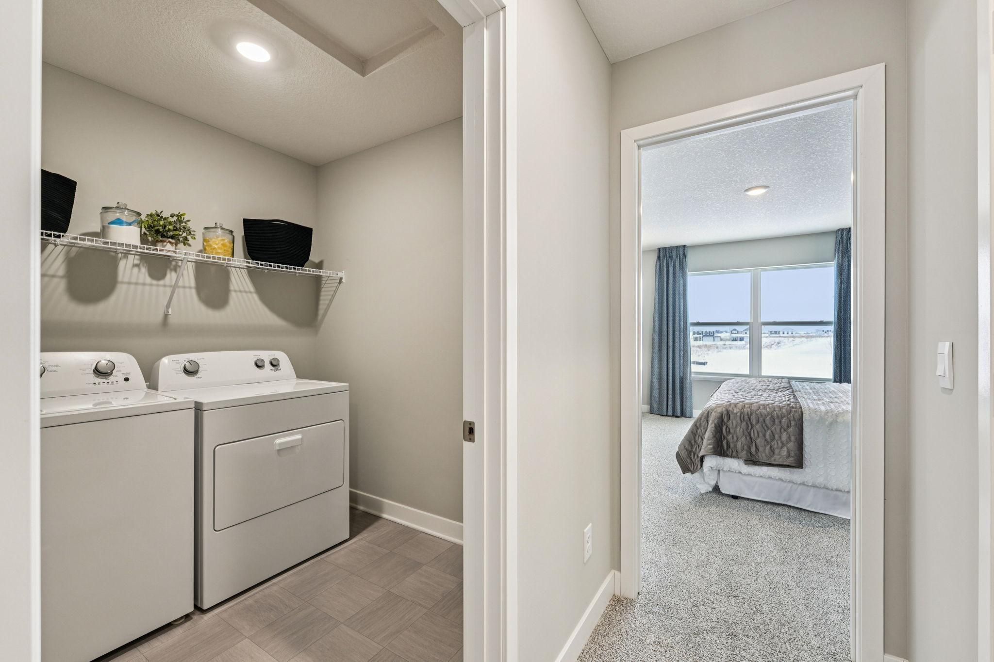 Life is all about the simple pleasures - this one in the form of upper level laundry!!! Photo of model home, color & options will vary.