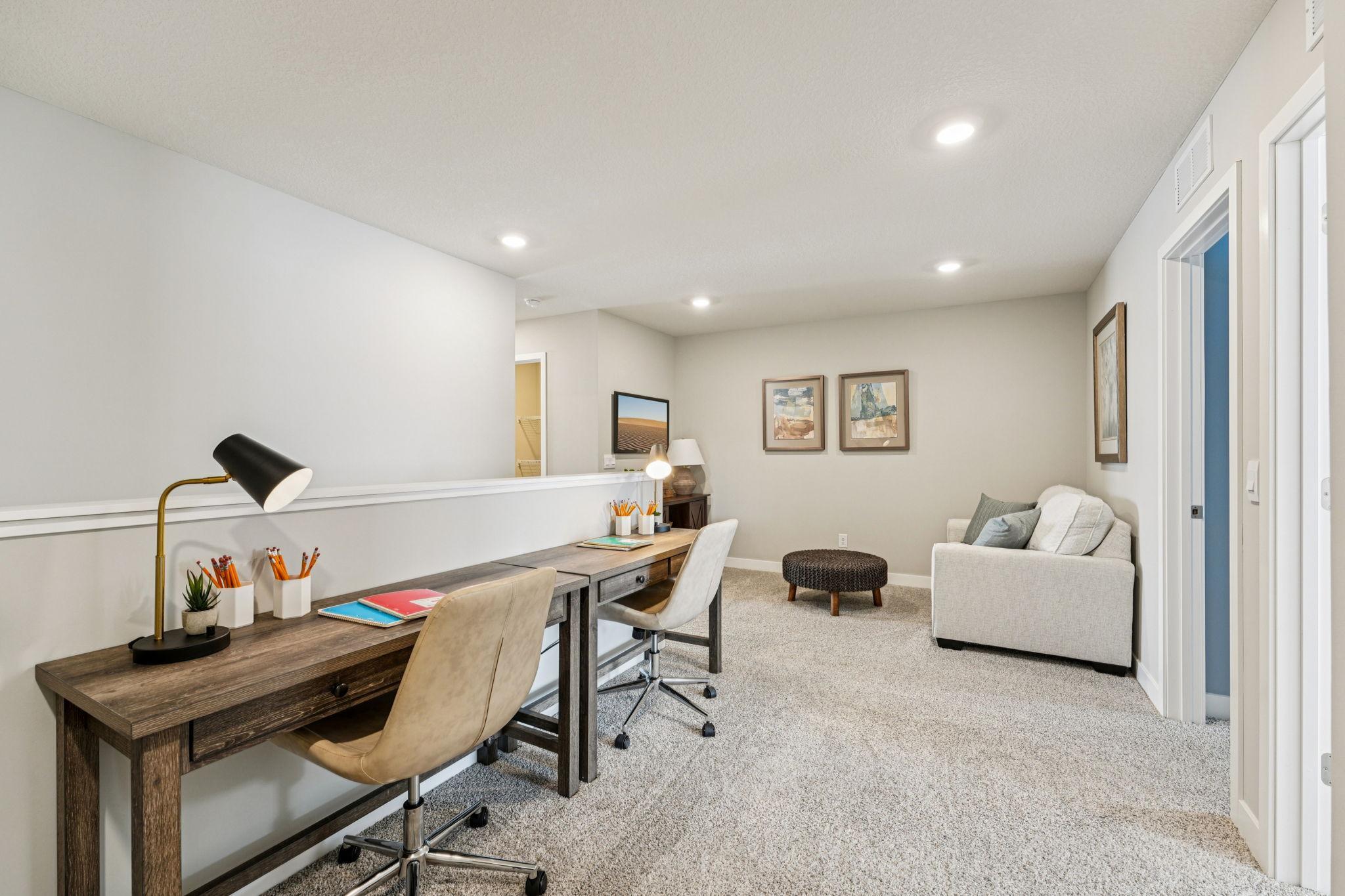 Another view of the Loft. Photo of model home, color & options will vary.