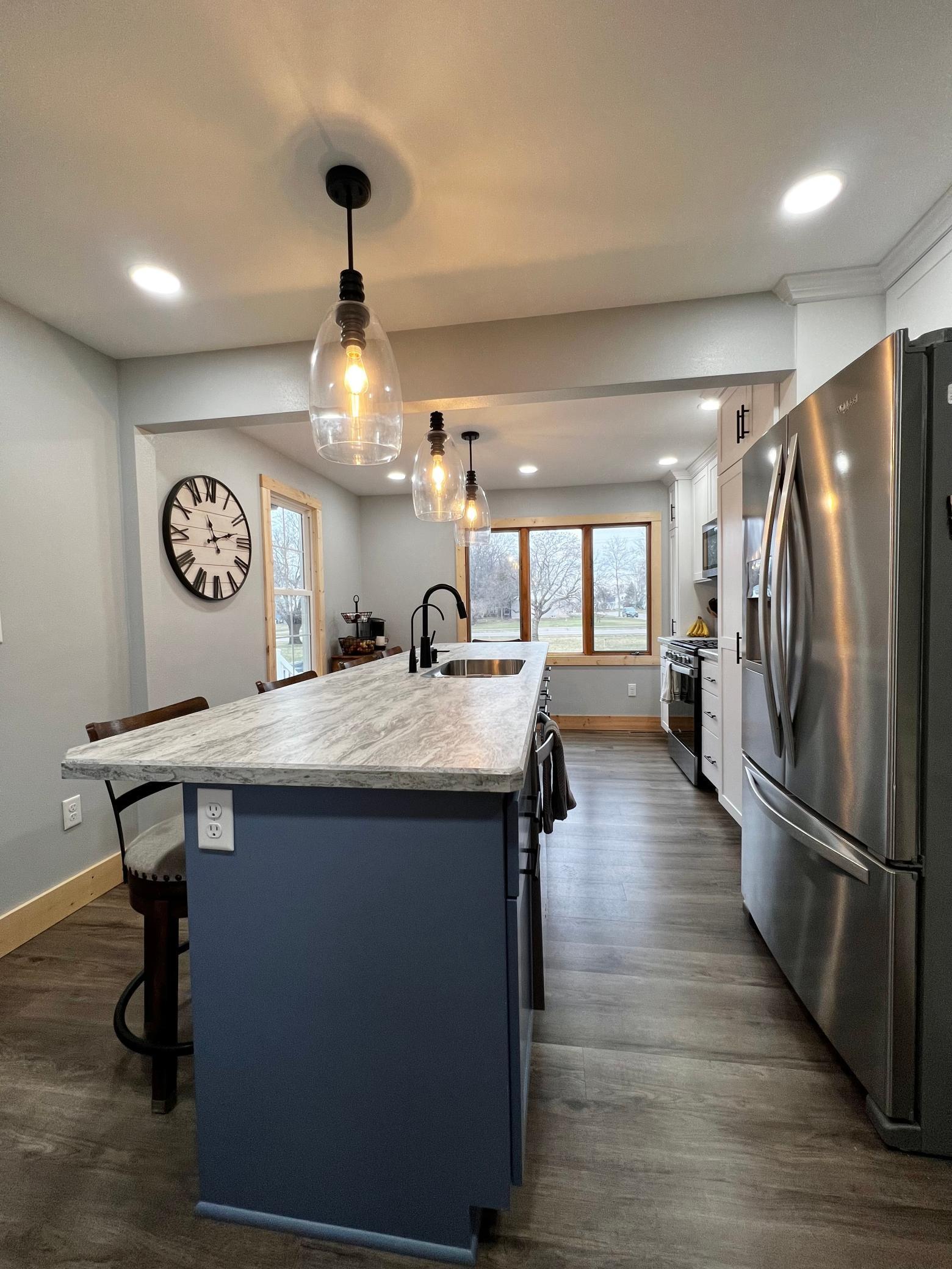 Kitchen end view of the island.