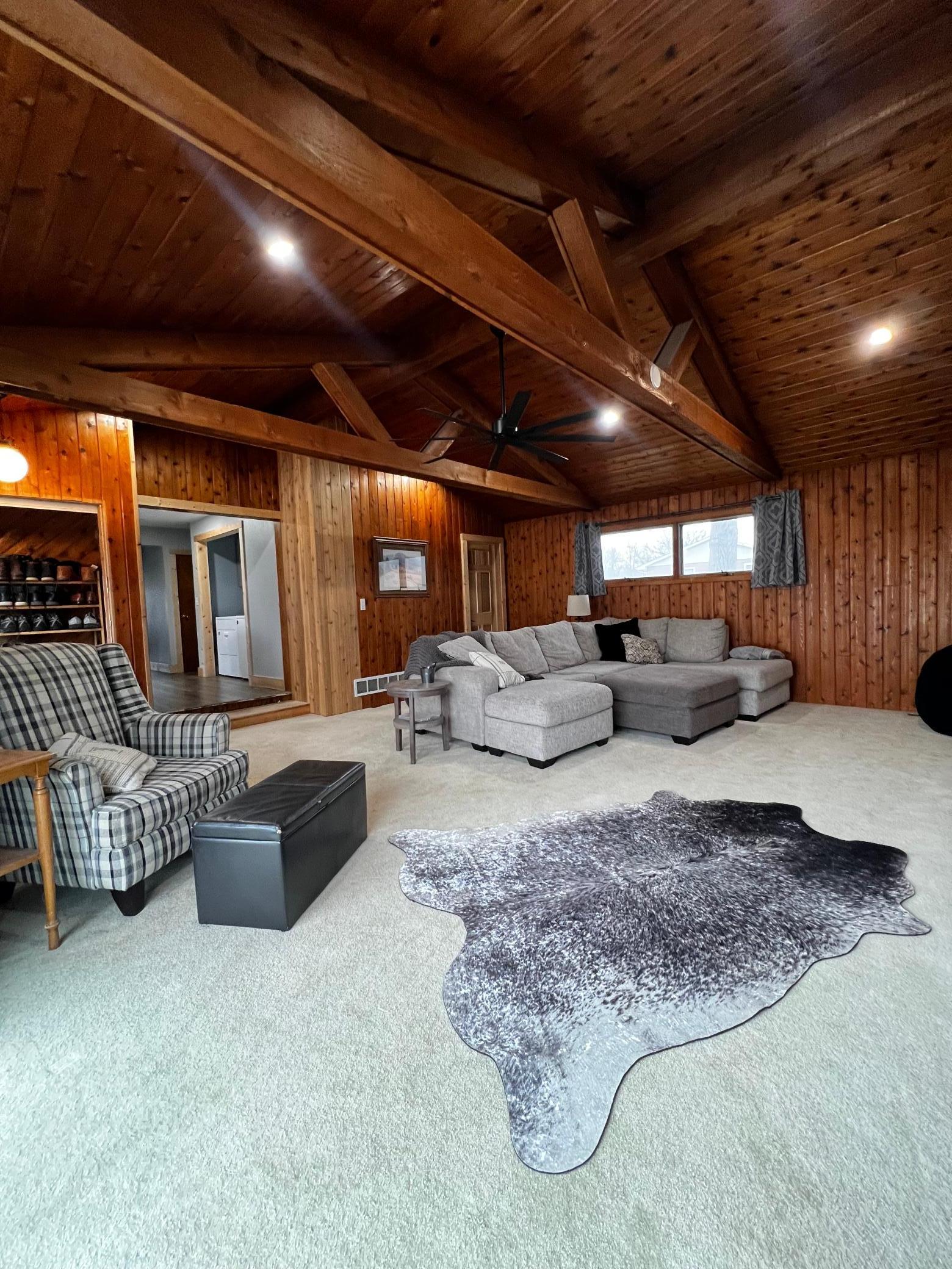 Living Room - Better view of the beams and overall space!