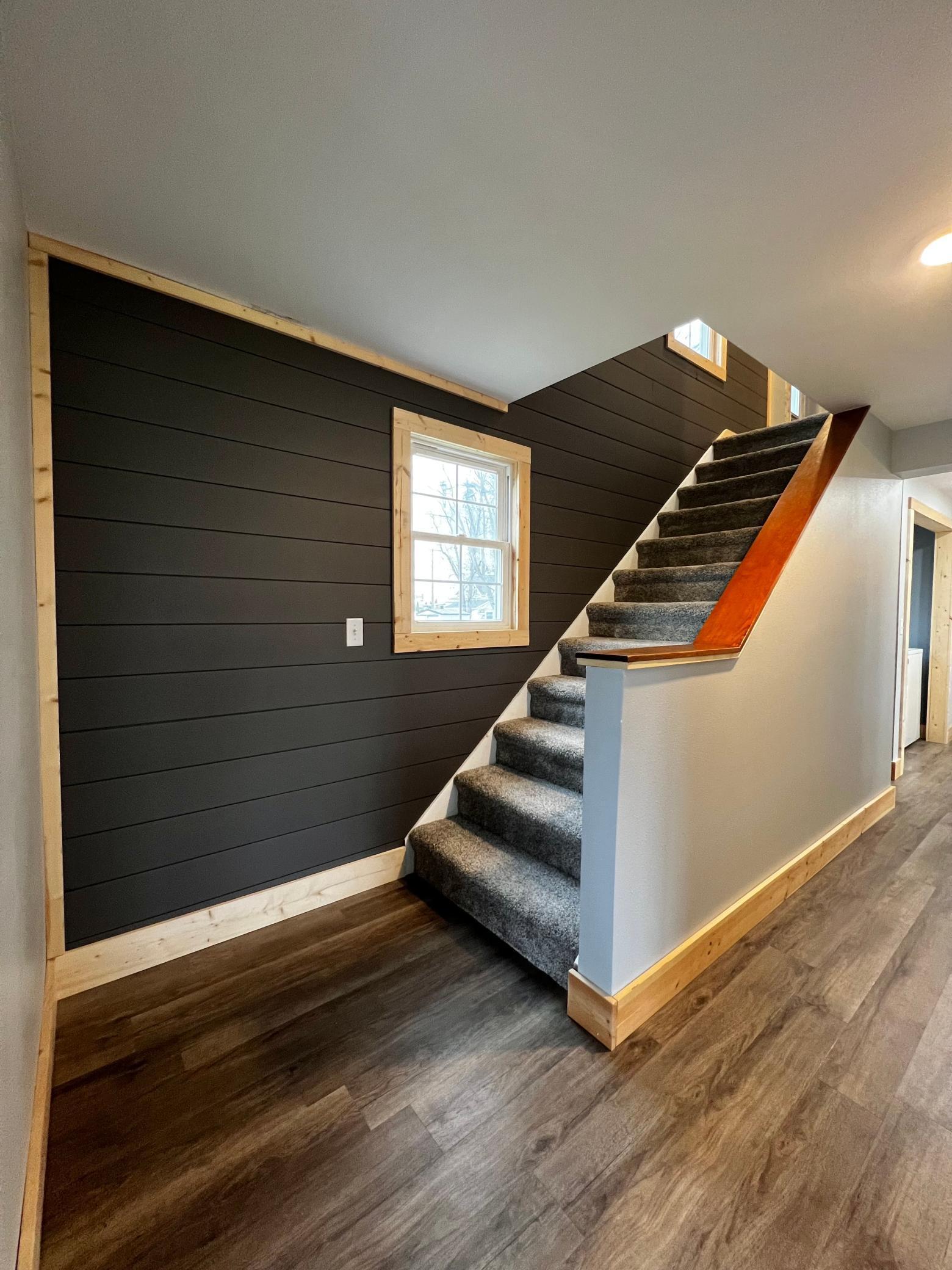 Detail of Stairway accent wall.