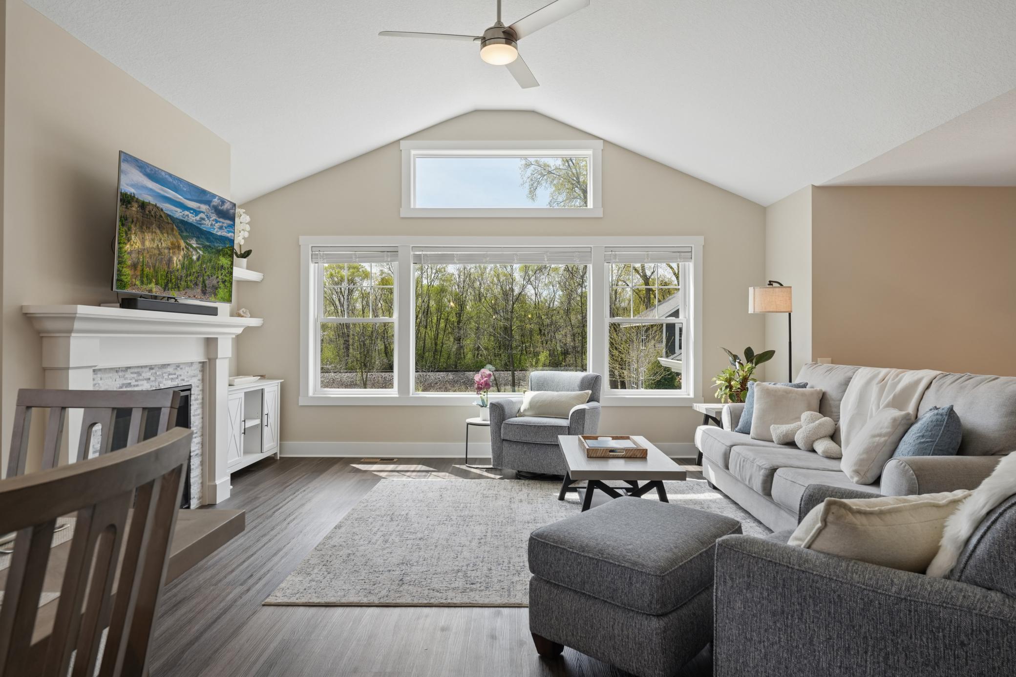 Unobstructed view of the forest across the street