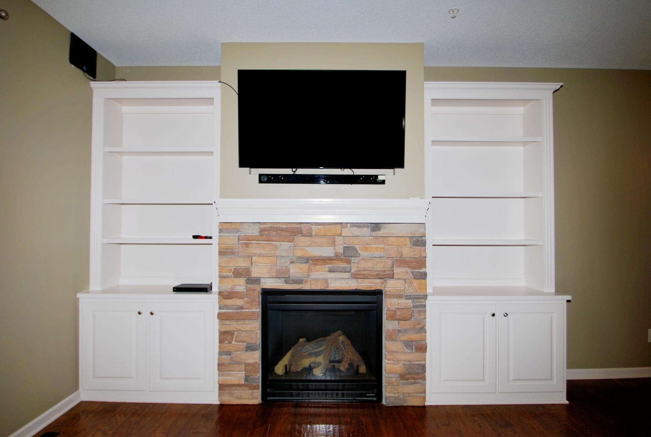 Beautiful built-in cabinetry and a cozy fireplace for those chilly nights.