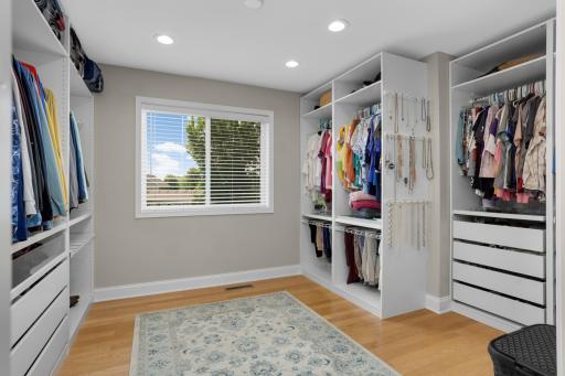 Incredible primary closet—converted from the 5th bedroom.
