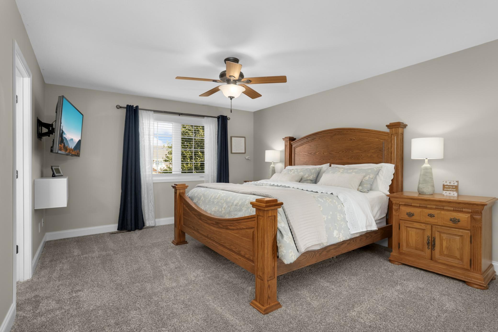 Spacious primary suite—your private retreat.