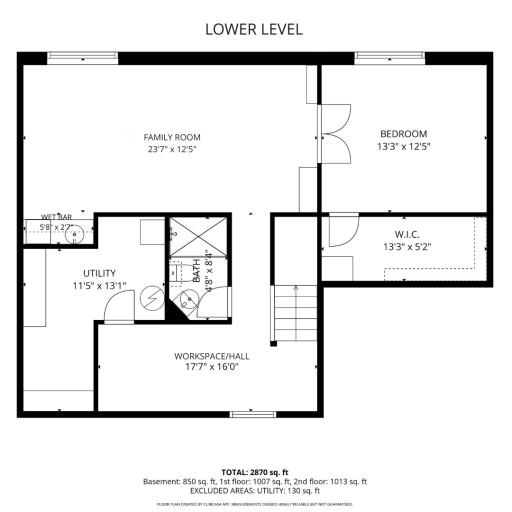 Lower Level Floor Plan — Flexible living, entertaining & guest space.