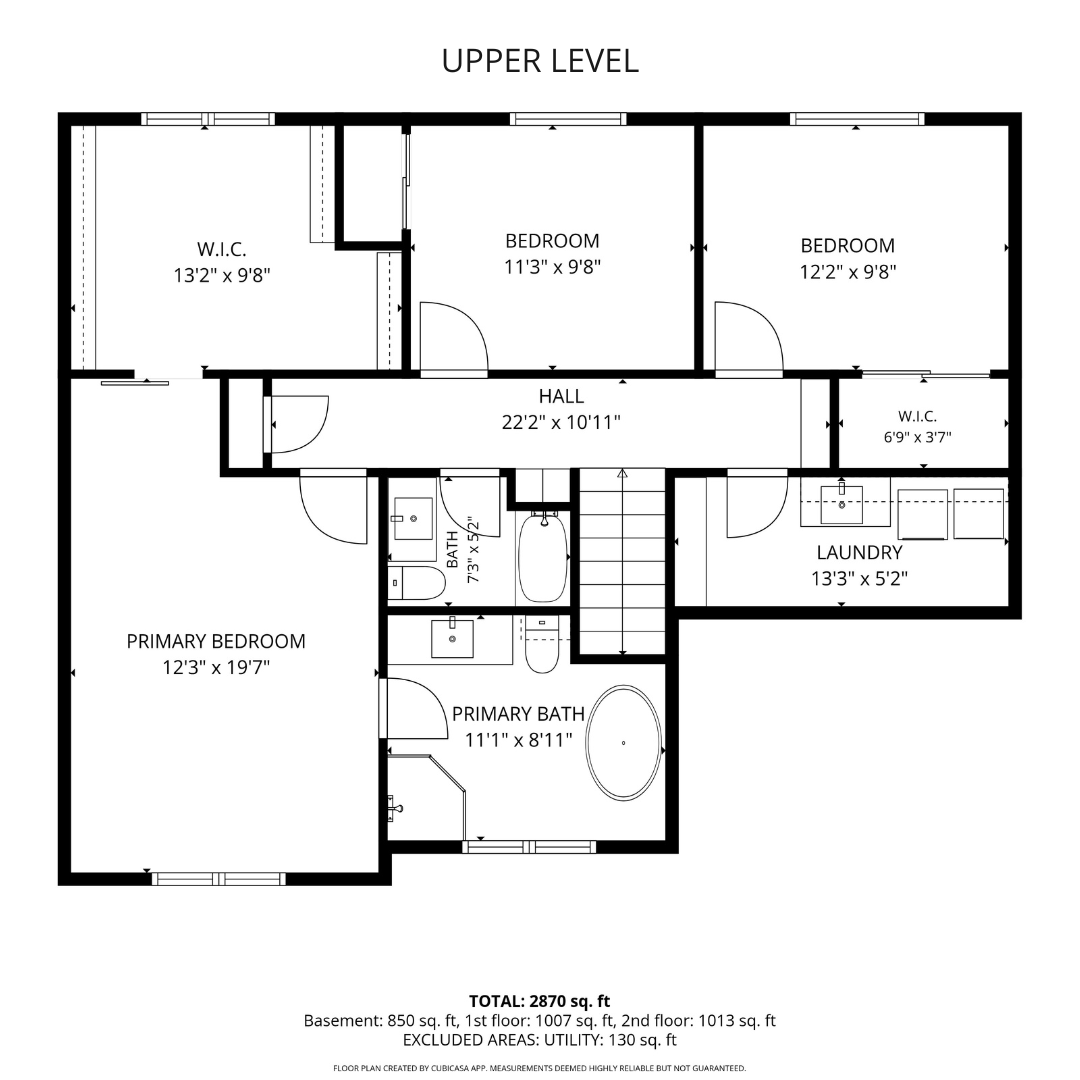 Upper Level Floor Plan — Spacious bedrooms, laundry & room to spread out.