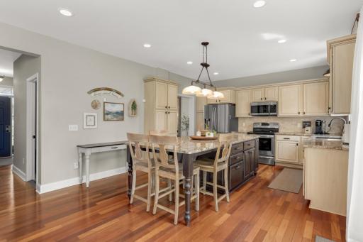 Eat-in gourmet kitchen with breakfast bar—the heart of the home.