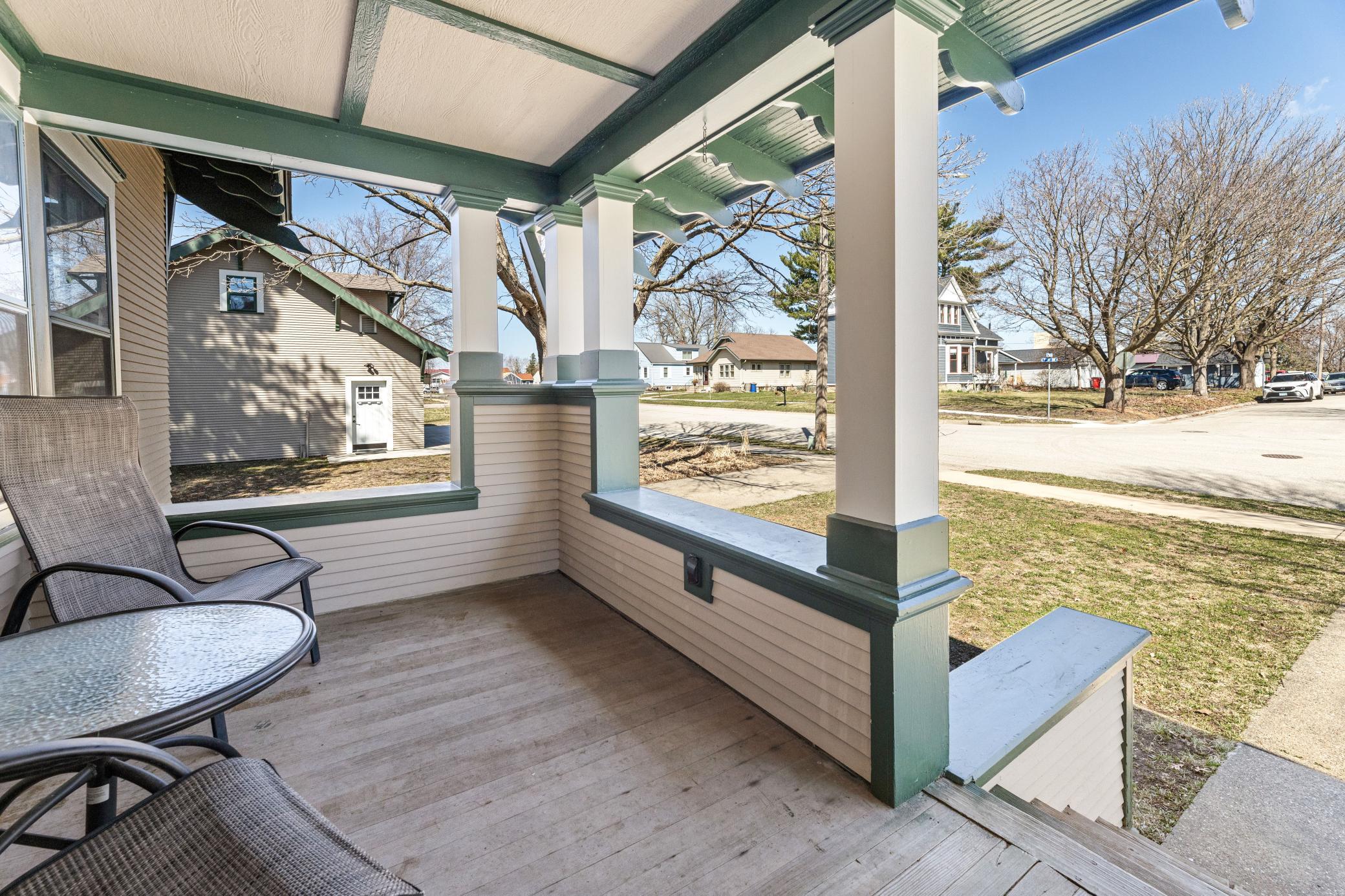 Inviting front porch that warmly welcomes you home and sets the tone for the charm within.