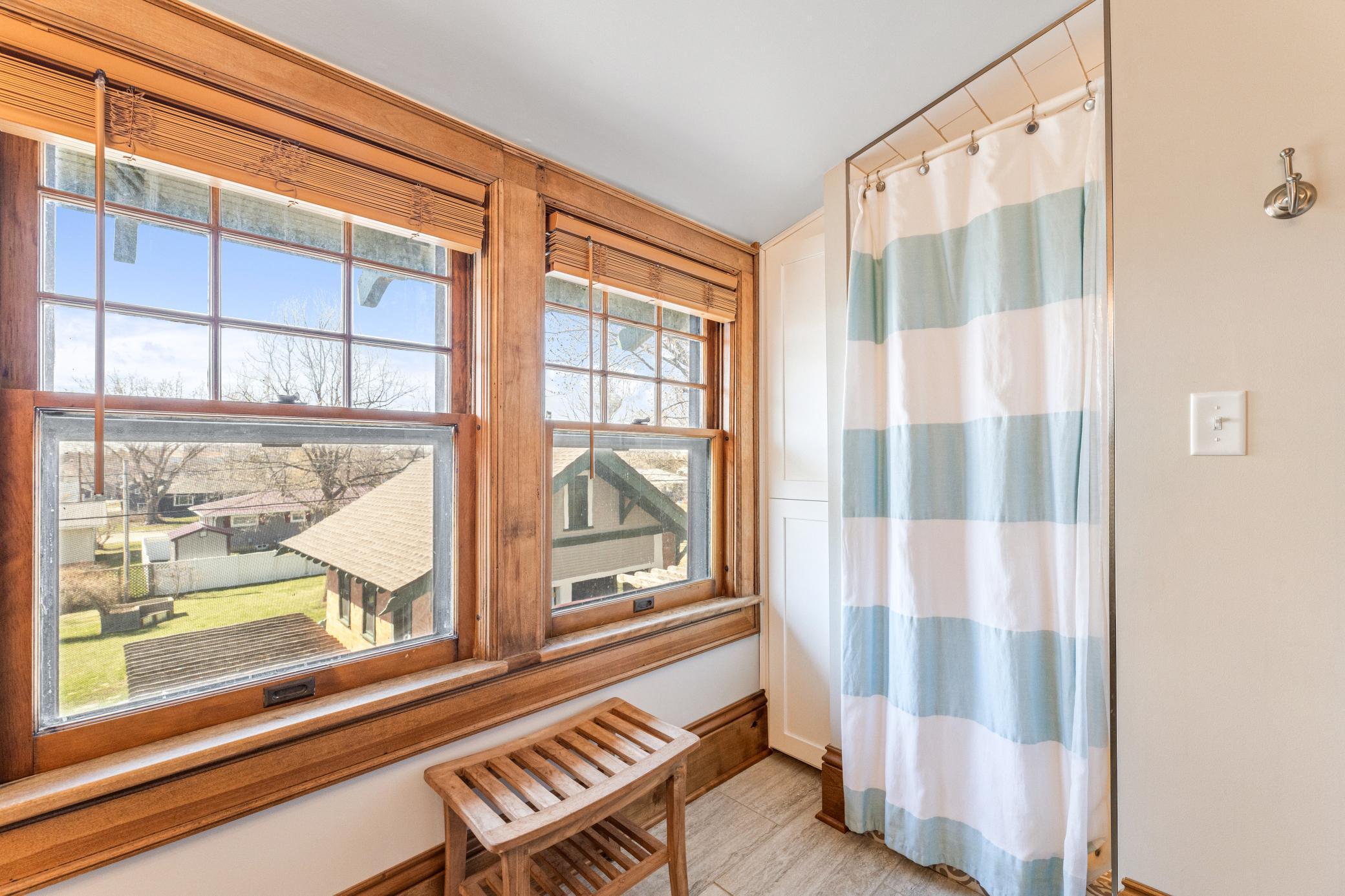 Convenient upper-level 3/4 bath thoughtfully positioned for easy access from all upstairs bedrooms.
