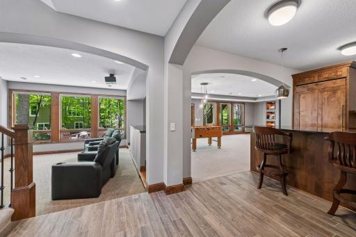 Finished lower level with fabulous design
