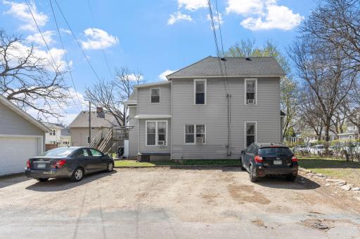 A five car parking lot and 2+ car garage!