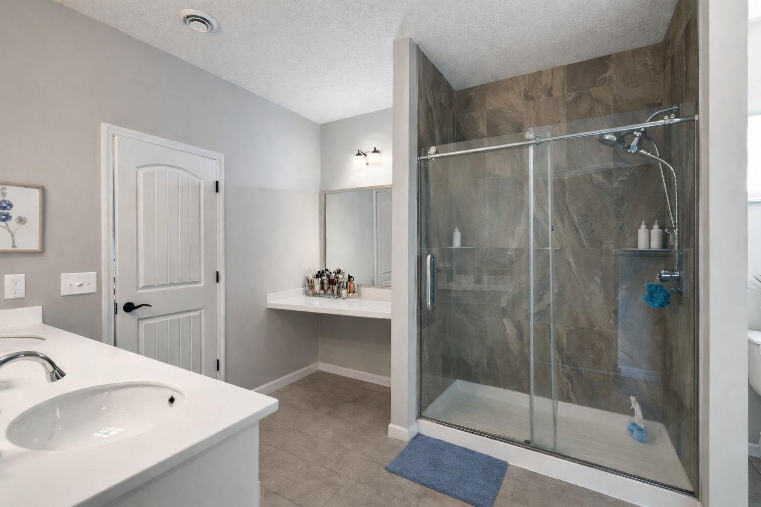 VIRTUAL STAGING ALERT - A shelf and mirror (may not be exact) can be added if Sauna is excluded