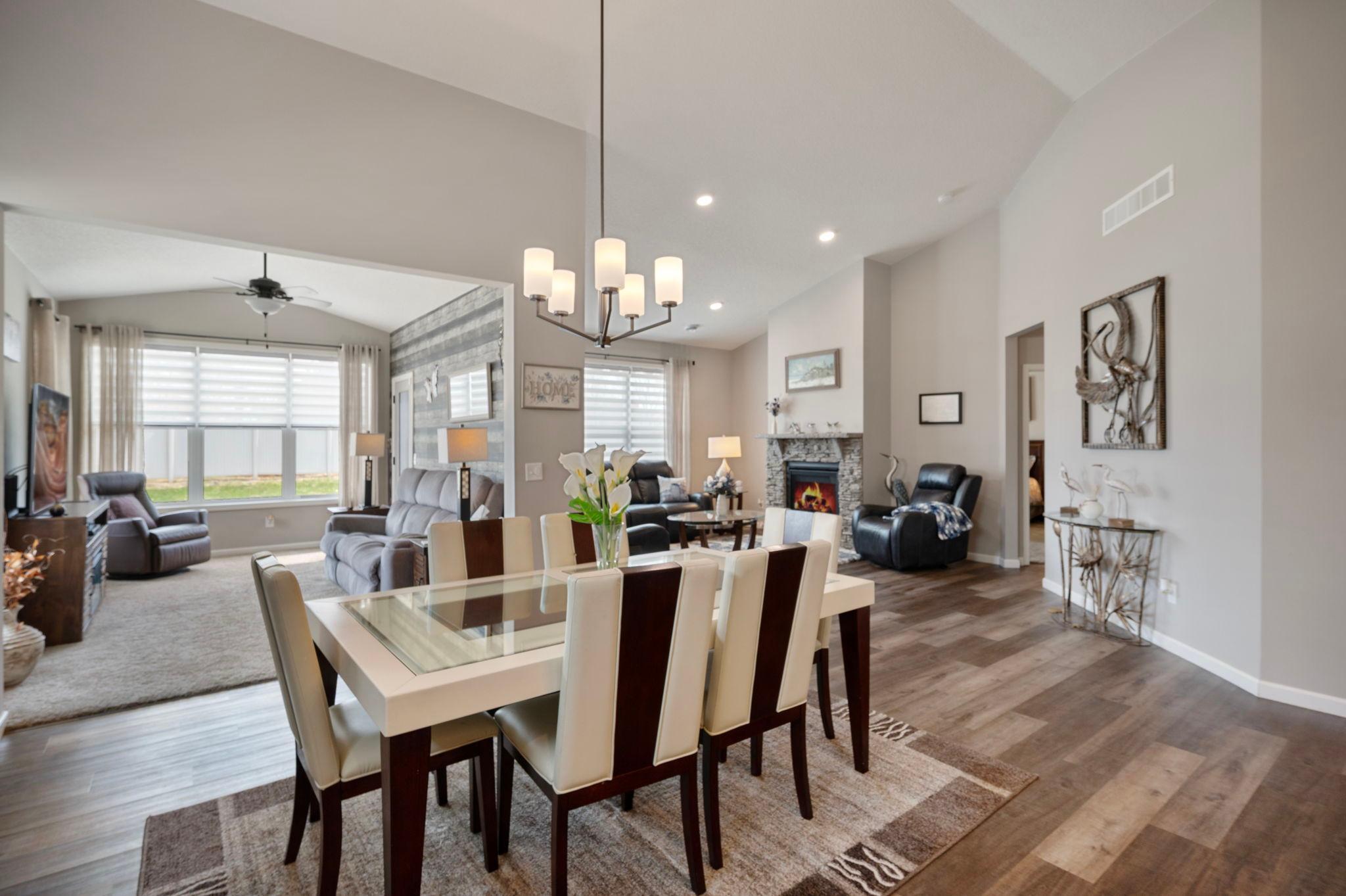 Dining/Family and Sunroom - door to the right leads to Primary Suite