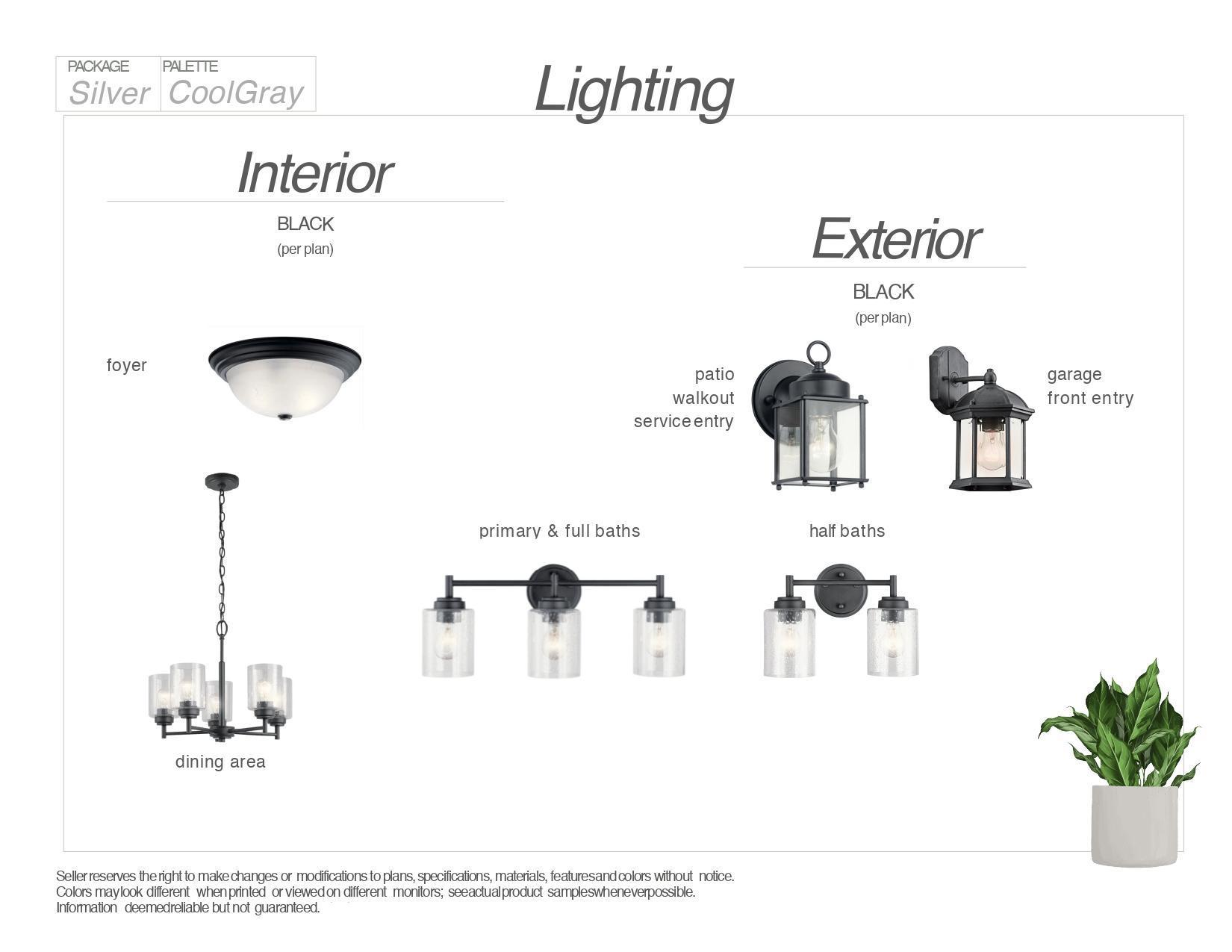 Interior finishes selected for this home. Exhibit may not depict exact color match.