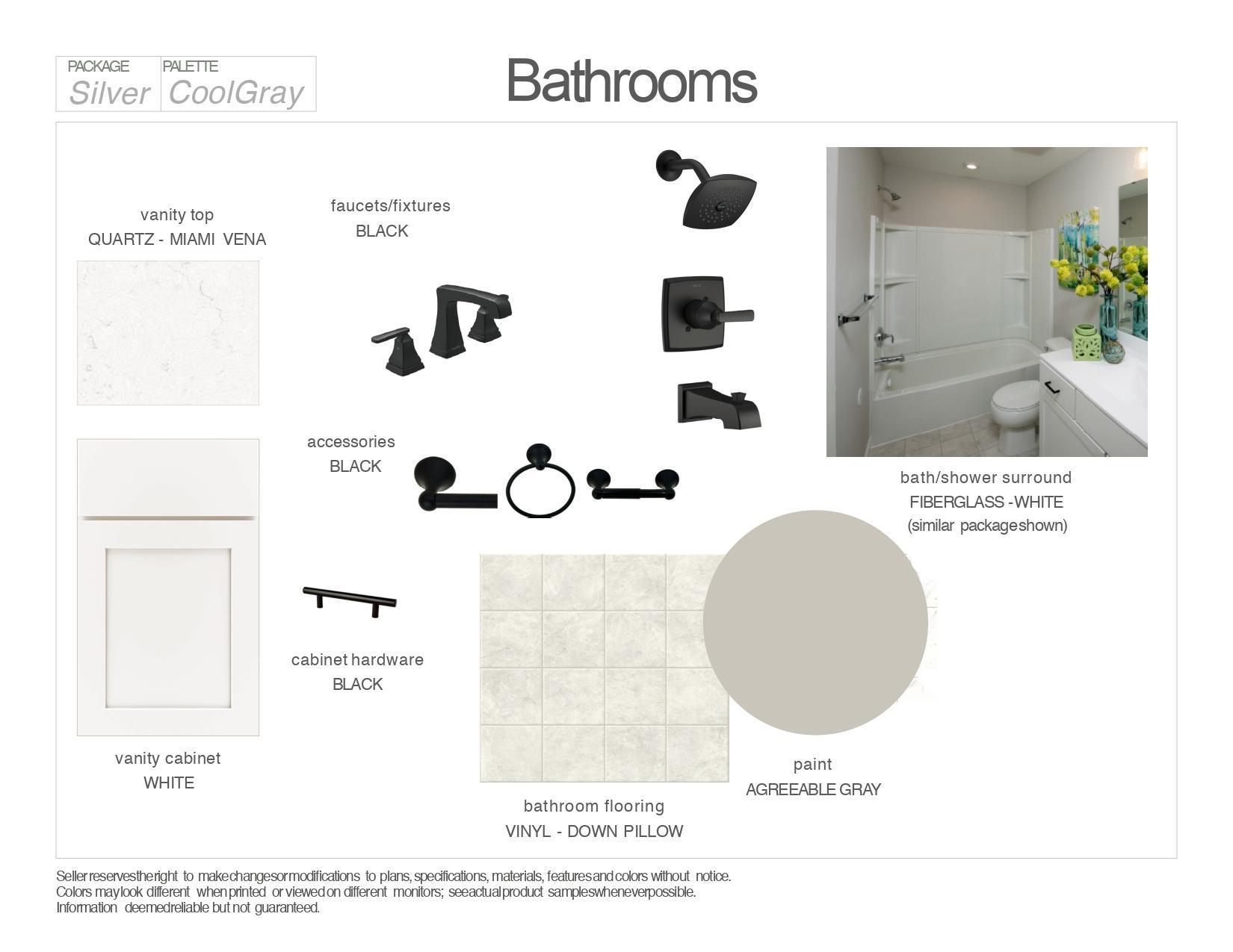Interior finishes selected for this home. Exhibit may not depict exact color match.