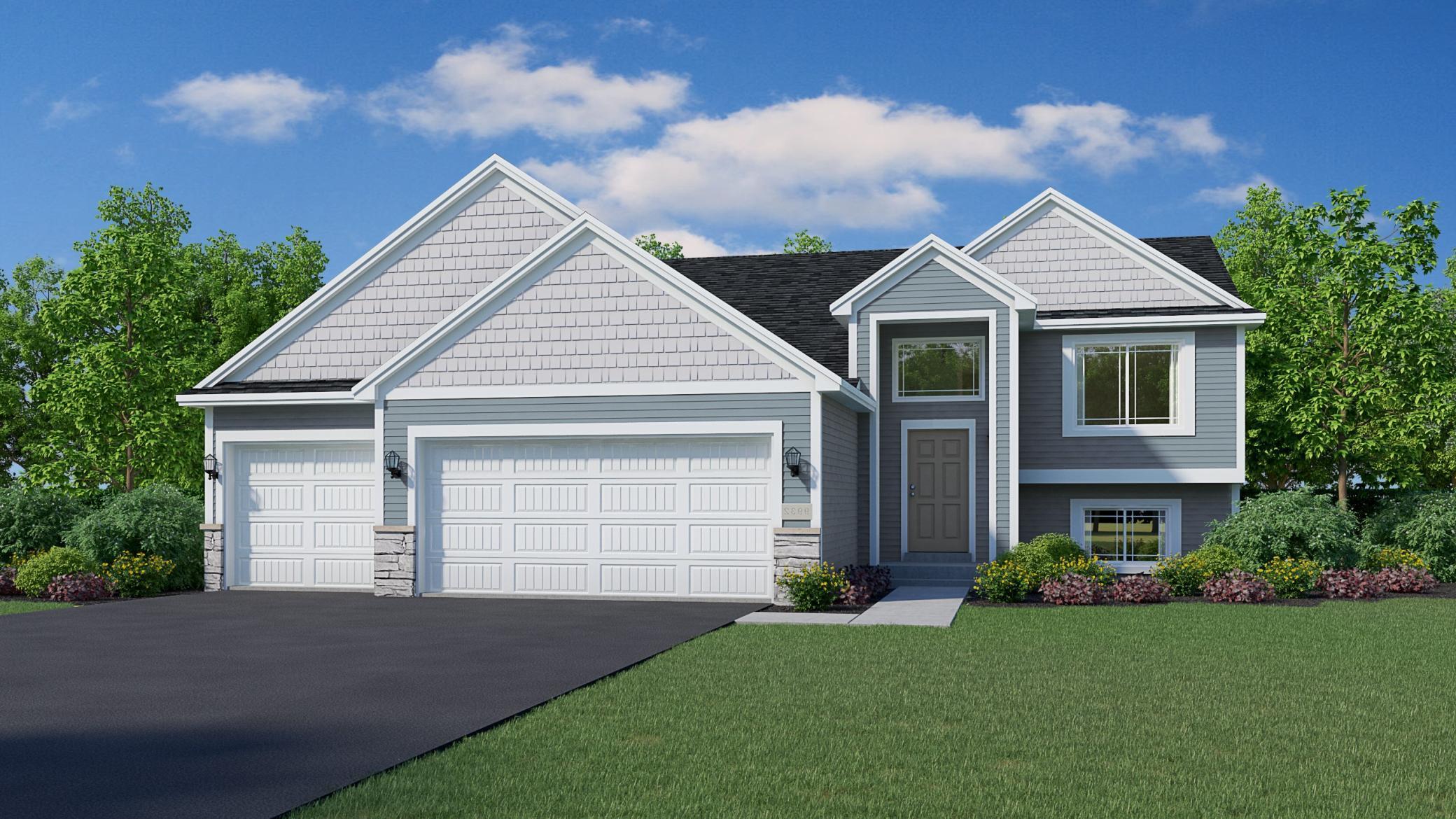Rendering showcases Stone Accents. Home is located on a Walkout Homesite offering an estimated August move-in. Exterior color scheme will be different than shown. Rendering may not depict actual plan, material, & finishes included in this home.