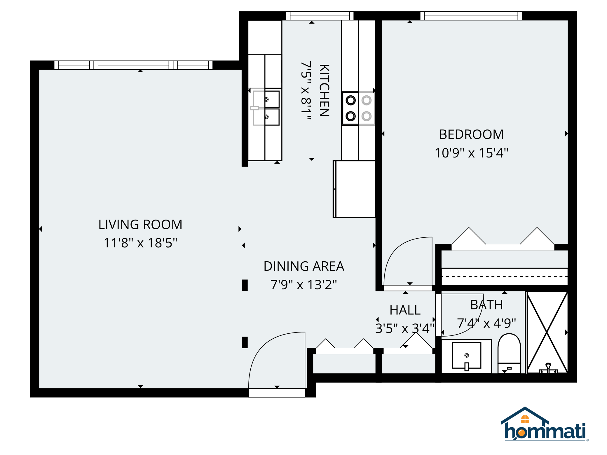 Floor plan with room dimensions