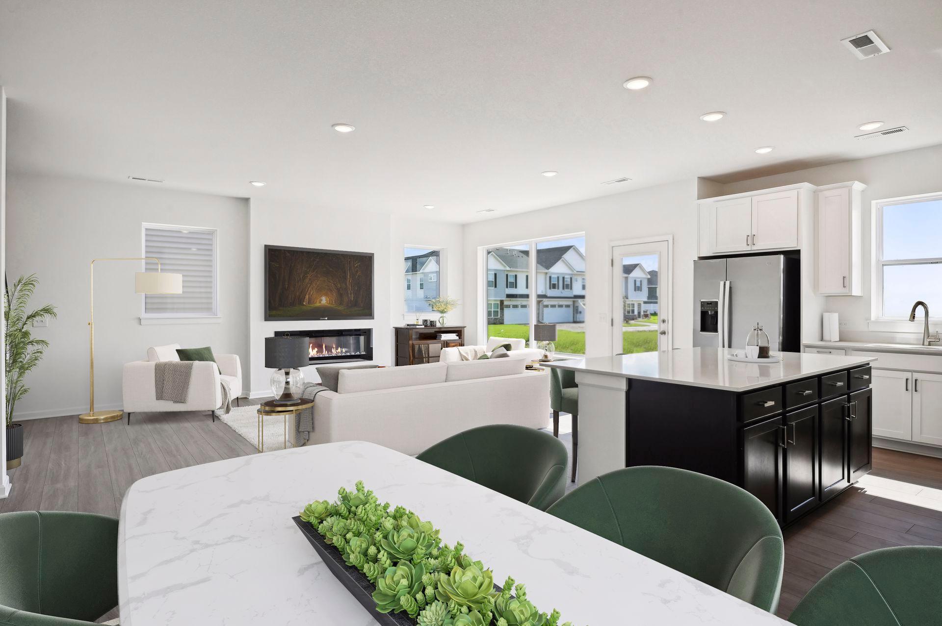 Virtually staged concept of a completed home