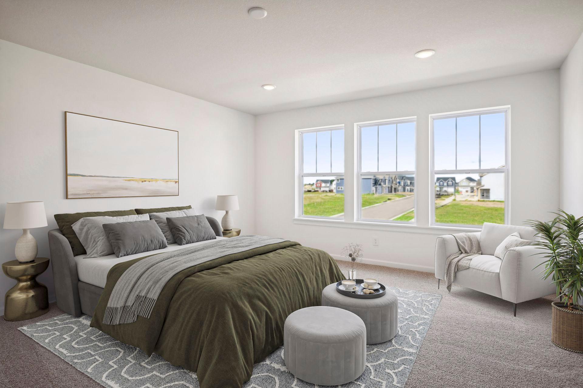 Virtually staged concept of a completed home