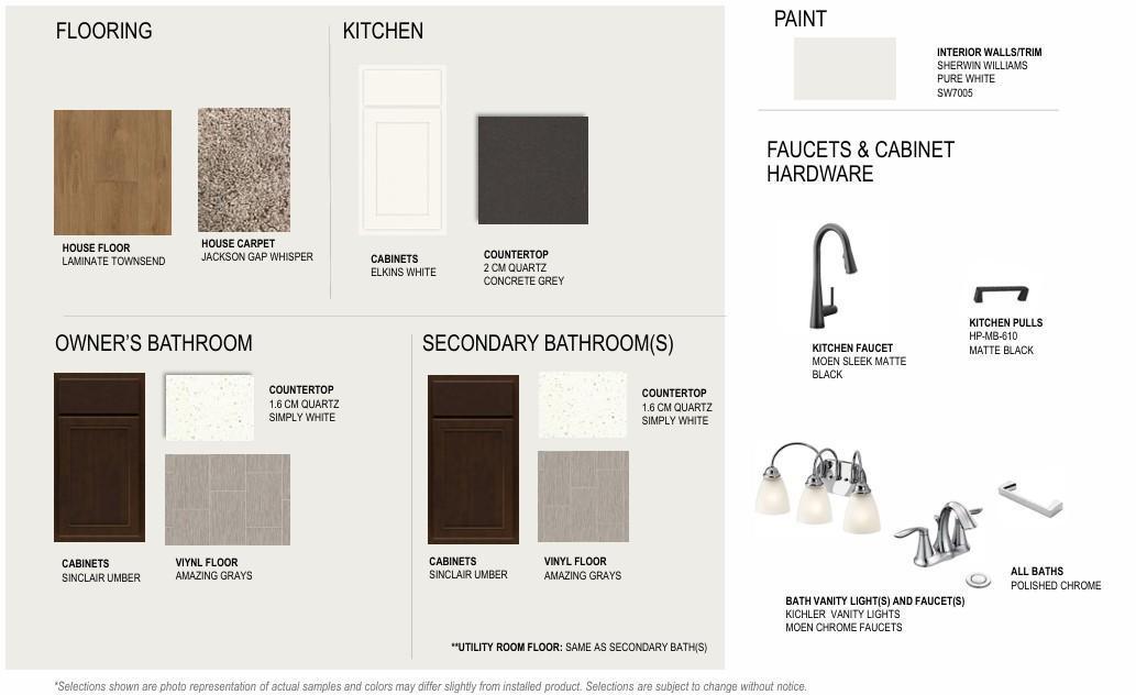 design selections for this home