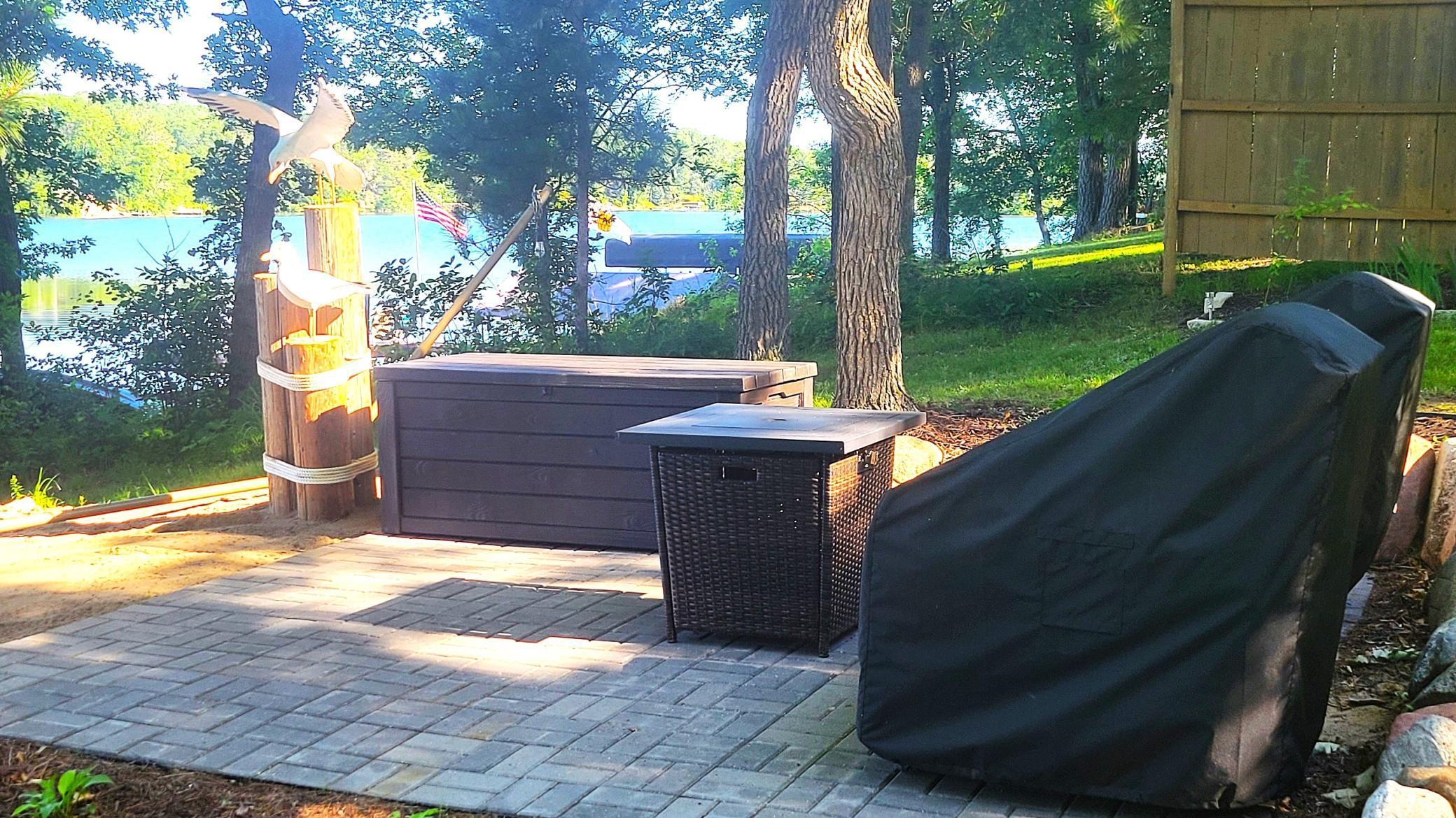 Paver patio near the lake