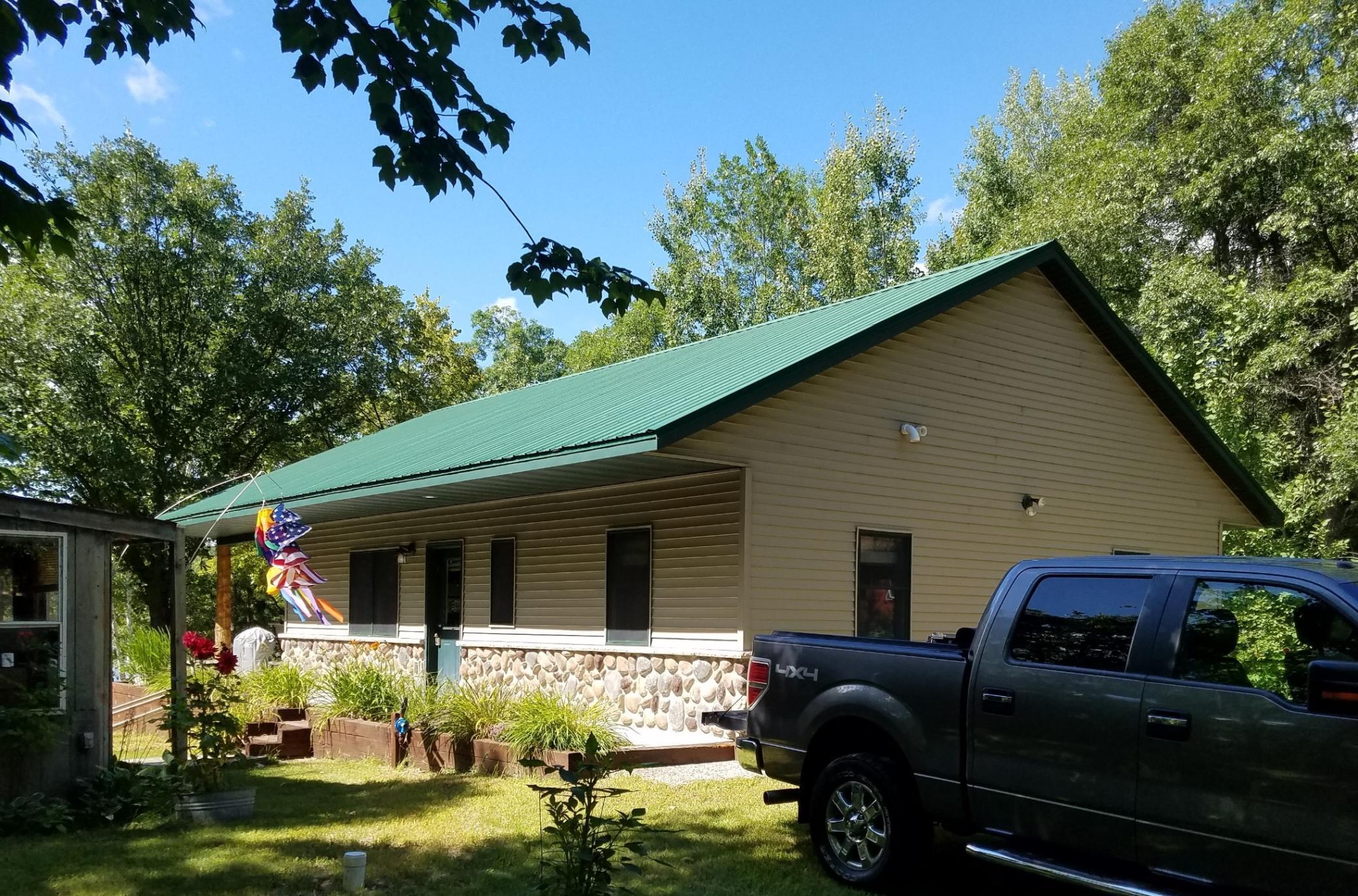 Stone facade and overhang add to the charm