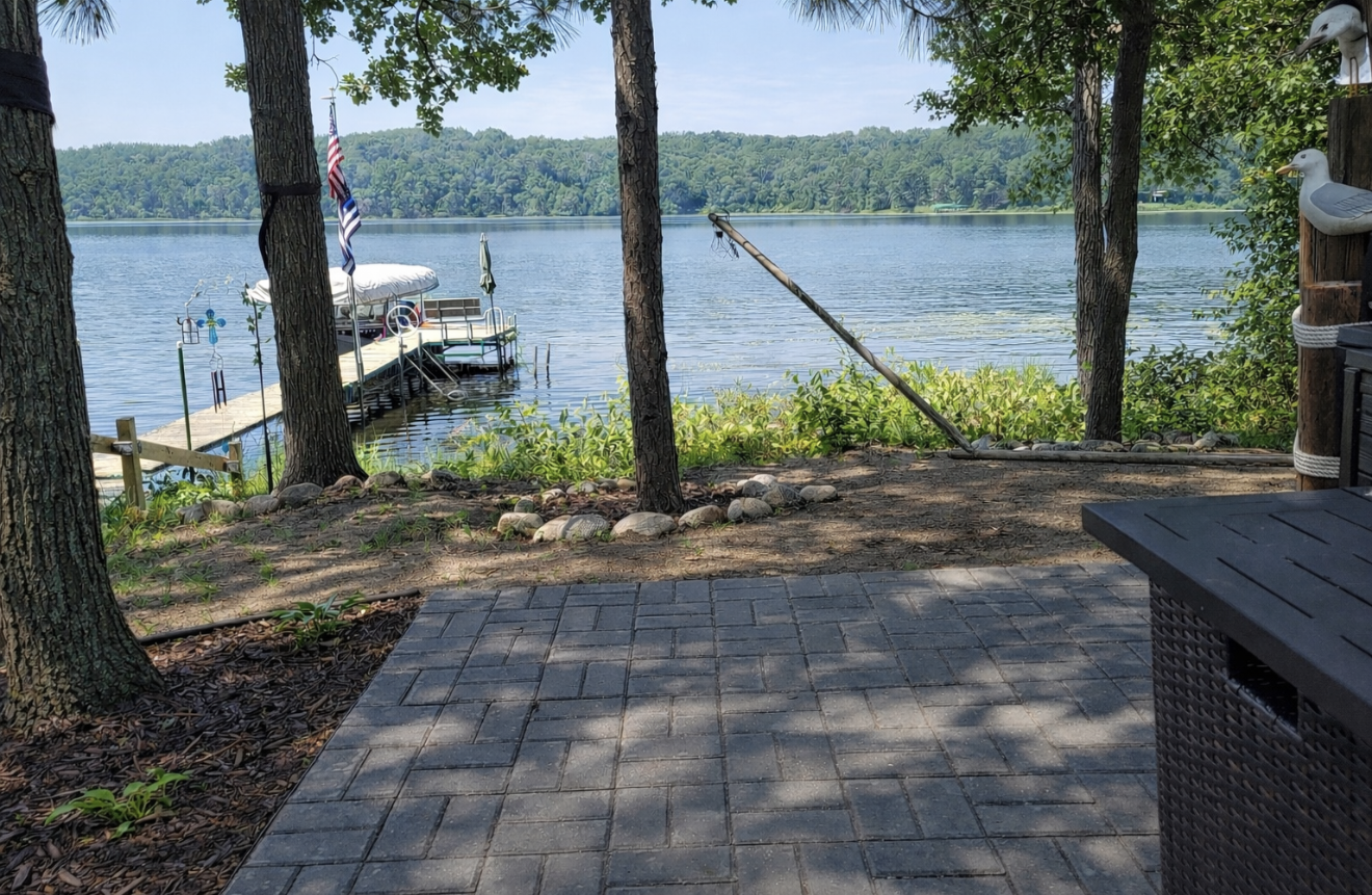 Gorgeous views of Mayo lake from patios and home