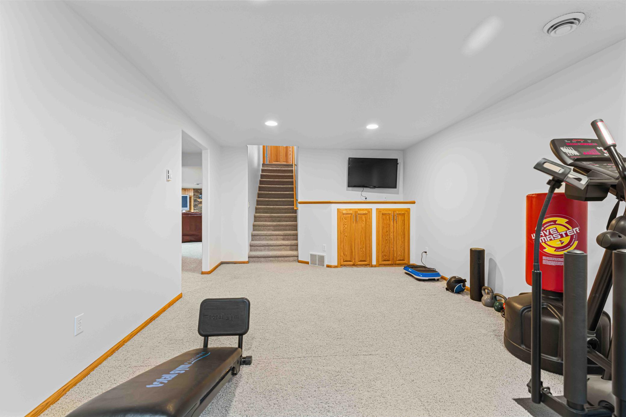 Lower-level workout room - 21' x 12.7'